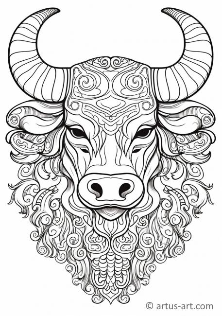 Página para colorear de toros lindos